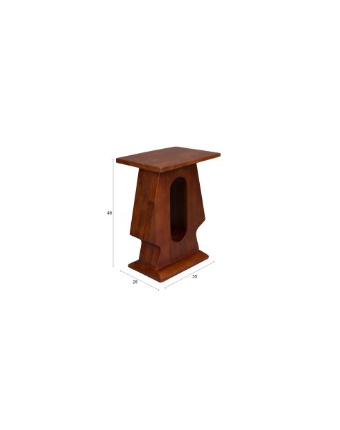 Table d'appoint Pilaster marron - 35 x 25 x 48 cm