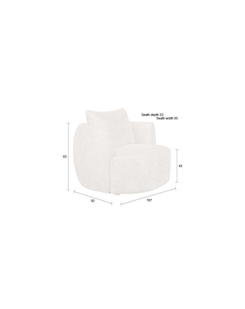 Sillón Rocca marrón claro - 92 x 107 x 83 cm