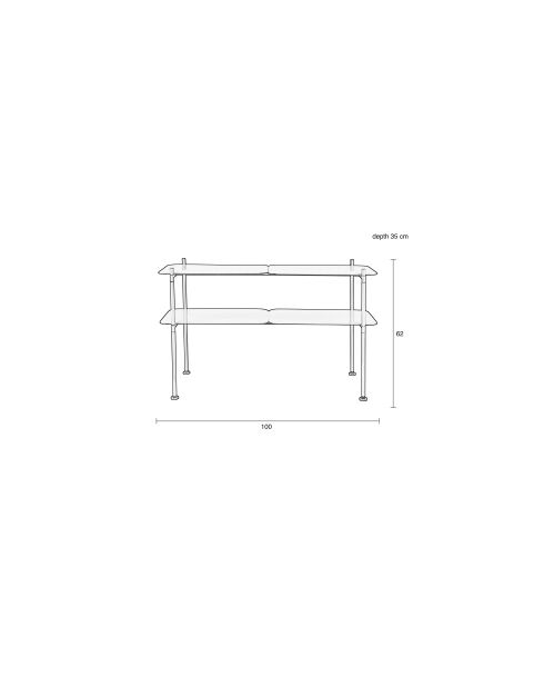 Meuble de rangement River L bleu - 100 x 35 x 62 cm