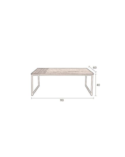 Mesita marrón Randi - 110 x 60 x 41 cm
