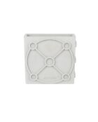 Graphische flache graue Vase - 6 x 20 x 20 cm