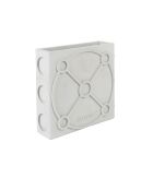 Graphische flache graue Vase - 6 x 20 x 20 cm