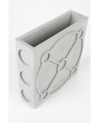Graphische flache graue Vase - 6 x 20 x 20 cm