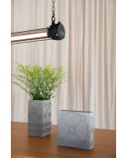 Graphische flache graue Vase - 6 x 20 x 20 cm