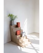 Graphische flache graue Vase - 6 x 20 x 20 cm