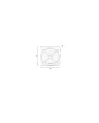 Graphische flache graue Vase - 6 x 20 x 20 cm