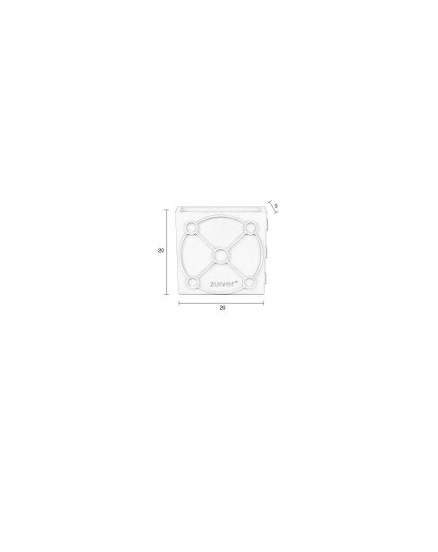 Graphische flache graue Vase - 6 x 20 x 20 cm