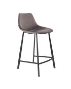 Taburete de bar Franky de terciopelo gris - 52 x 45 x 91 cm
