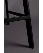 Taburete de bar Franky de terciopelo gris - 52 x 45 x 91 cm