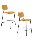 Taburete de bar Benson ocre - 53,5 x 46 x 92 cm
