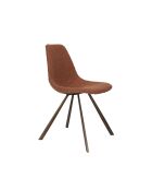 Set van 2 stoelen Franky bouclette oranje - 56 x 46 x 83 cm