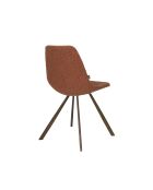 Set van 2 stoelen Franky bouclette oranje - 56 x 46 x 83 cm