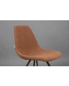 Set van 2 stoelen Franky bouclette oranje - 56 x 46 x 83 cm
