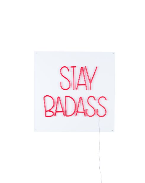 Lámpara de pared LED de neón roja Badass, 2,5 x 80 x 80 cm
