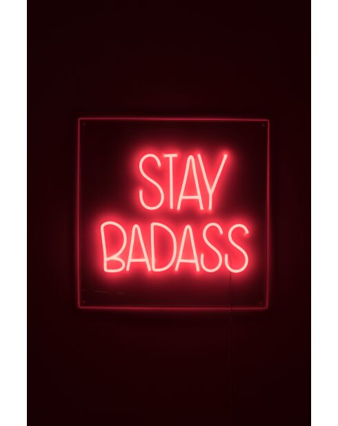 Lámpara de pared LED de neón roja Badass, 2,5 x 80 x 80 cm