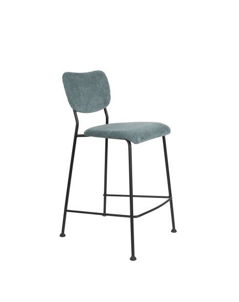 Taburete de bar Benson gris y azul - 53,5 x 46 x 92 cm