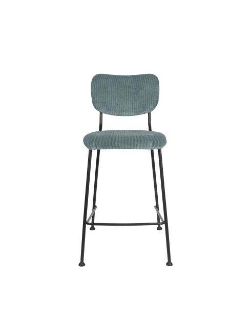 Taburete de bar Benson gris y azul - 53,5 x 46 x 92 cm