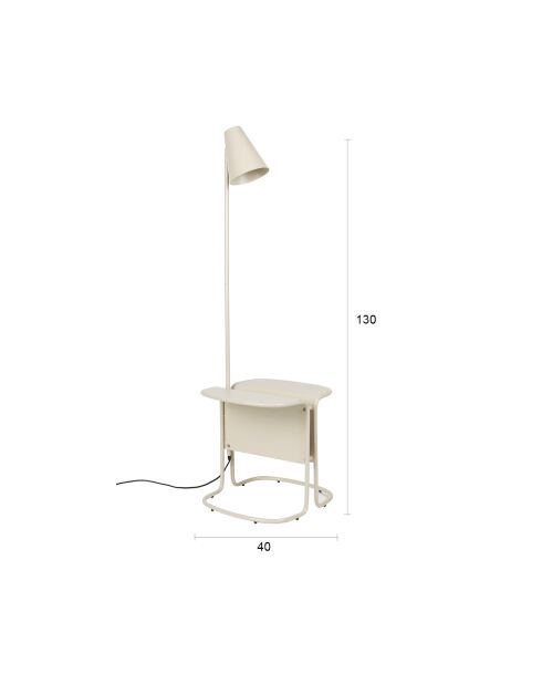 Lámpara de pie Lustor beige - 42 x 40 x 130 cm