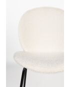 Set de 2 sillas Bonnet de color blanquecino, 53 x 45 x 84 cm