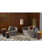 Sofá boho gris de 2 plazas - 82 x 143 x 75 cm