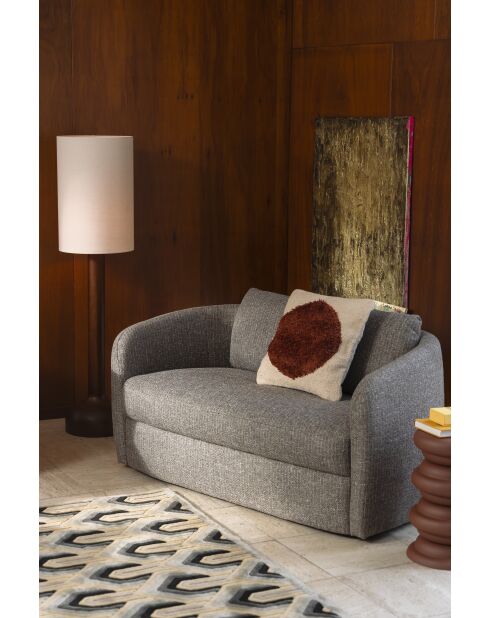 Sofá boho gris de 2 plazas - 82 x 143 x 75 cm