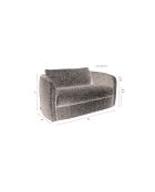 Sofá boho gris de 2 plazas - 82 x 143 x 75 cm