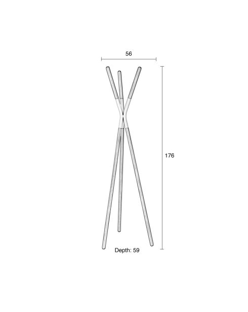 Appendiabiti Pinnacle grigio scuro - 59 x 56 x 176 cm