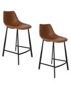Tabouret de bar Franky marron - 52 x 45 x 91 cm