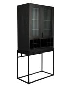 Travis wijnkast zwart eikenhout - 465 x 88,5 x 180,5 cm