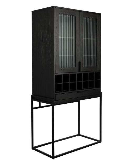 Cantinetta per vino Travis in rovere nero - 465 x 88,5 x 180,5 cm