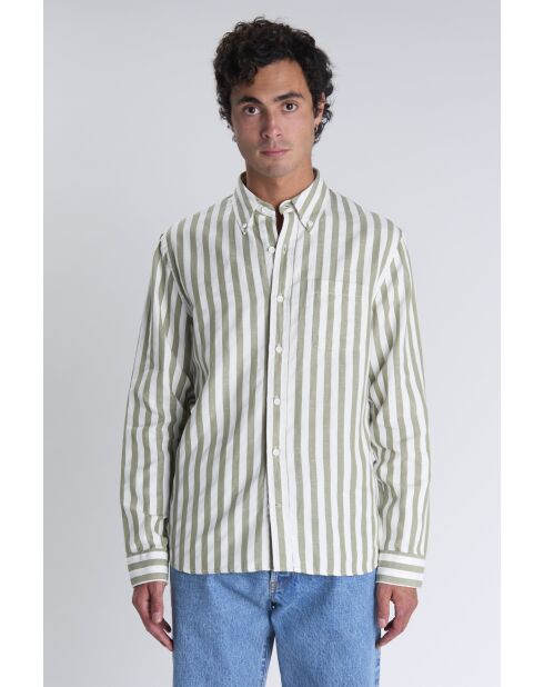 Camisa blanca caqui Calvi - KAKI