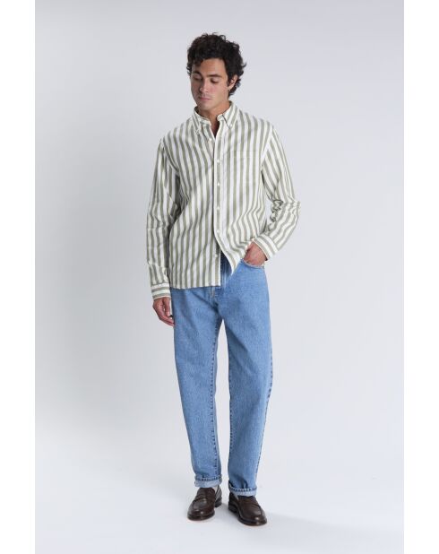 Chemise Calvi kaki blanc - KAKI