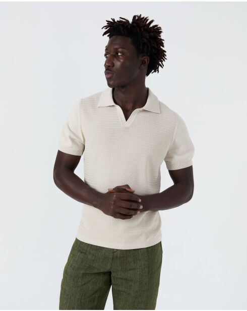 Numana poloshirt van klei - ECRU