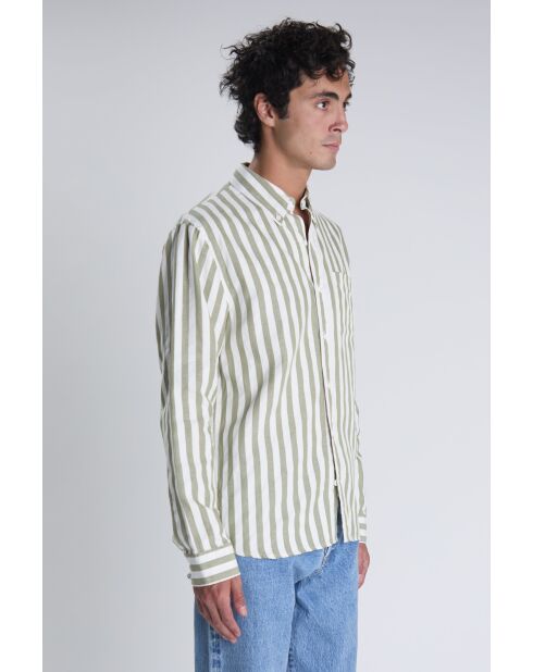 Camisa blanca caqui Calvi - KAKI