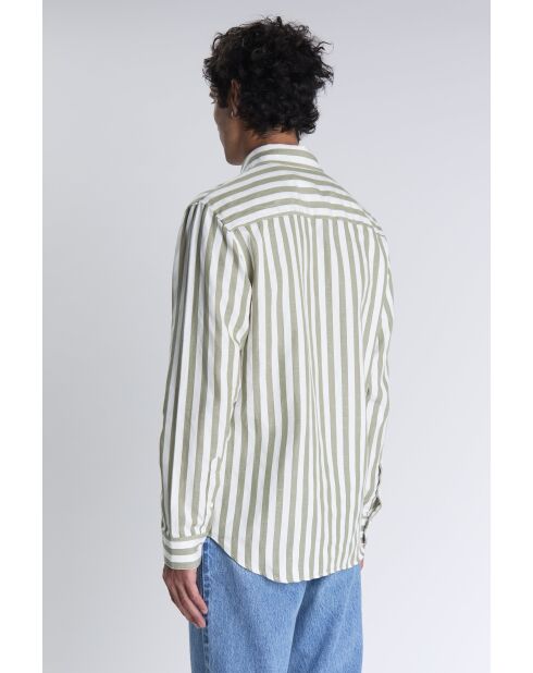 Camisa blanca caqui Calvi - KAKI