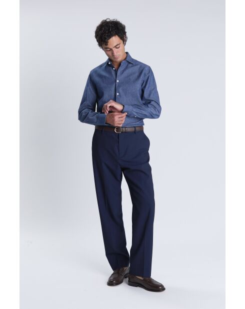 Camisa de cambray Volpaia - AZUL