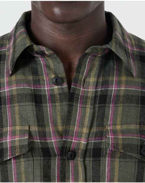 Sobrecamisa caqui a cuadros Milo - KAKI