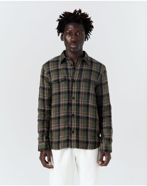 Sobrecamisa caqui a cuadros Milo - KAKI