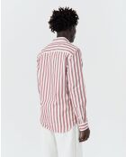 Calvi rood-wit overhemd - ROOD/WIT