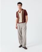 Numana poloshirt met strepen in terracotta - TERRACOTTA