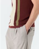 Gestreiftes Poloshirt Numana aus Terrakotta - TERRACOTTA