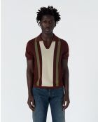 Numana poloshirt met strepen in terracotta - TERRACOTTA