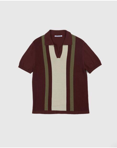 Numana poloshirt met strepen in terracotta - TERRACOTTA