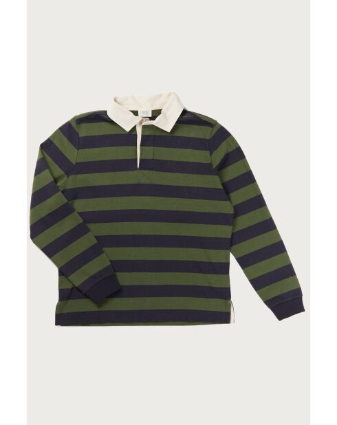 Polo Maurice verde y azul marino - VERDE RAYADO AZUL MARINO