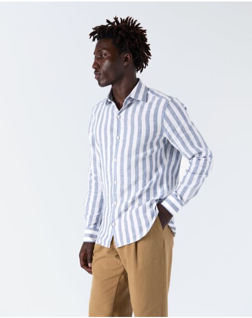 Wit en blauw overhemd Volpaia - WIT BLAUW