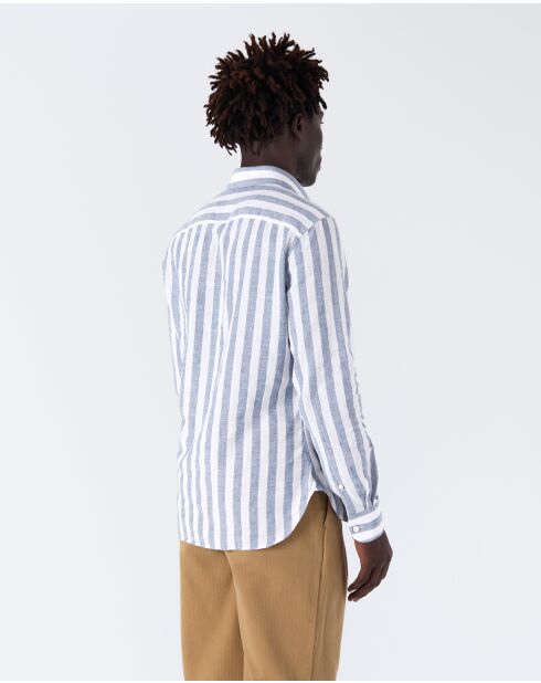 Camicia bianca e blu Volpaia - BIANCO BLU