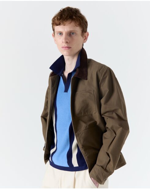 Navyblaues gestreiftes Polohemd Numana - MARINE