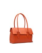 Oranje Solenne leren schoudertas - 35x26x14 cm