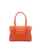 Oranje Solenne leren schoudertas - 35x26x14 cm