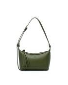 Schultertasche Gaia aus olivgrünem Leder - 22x13x10 cm